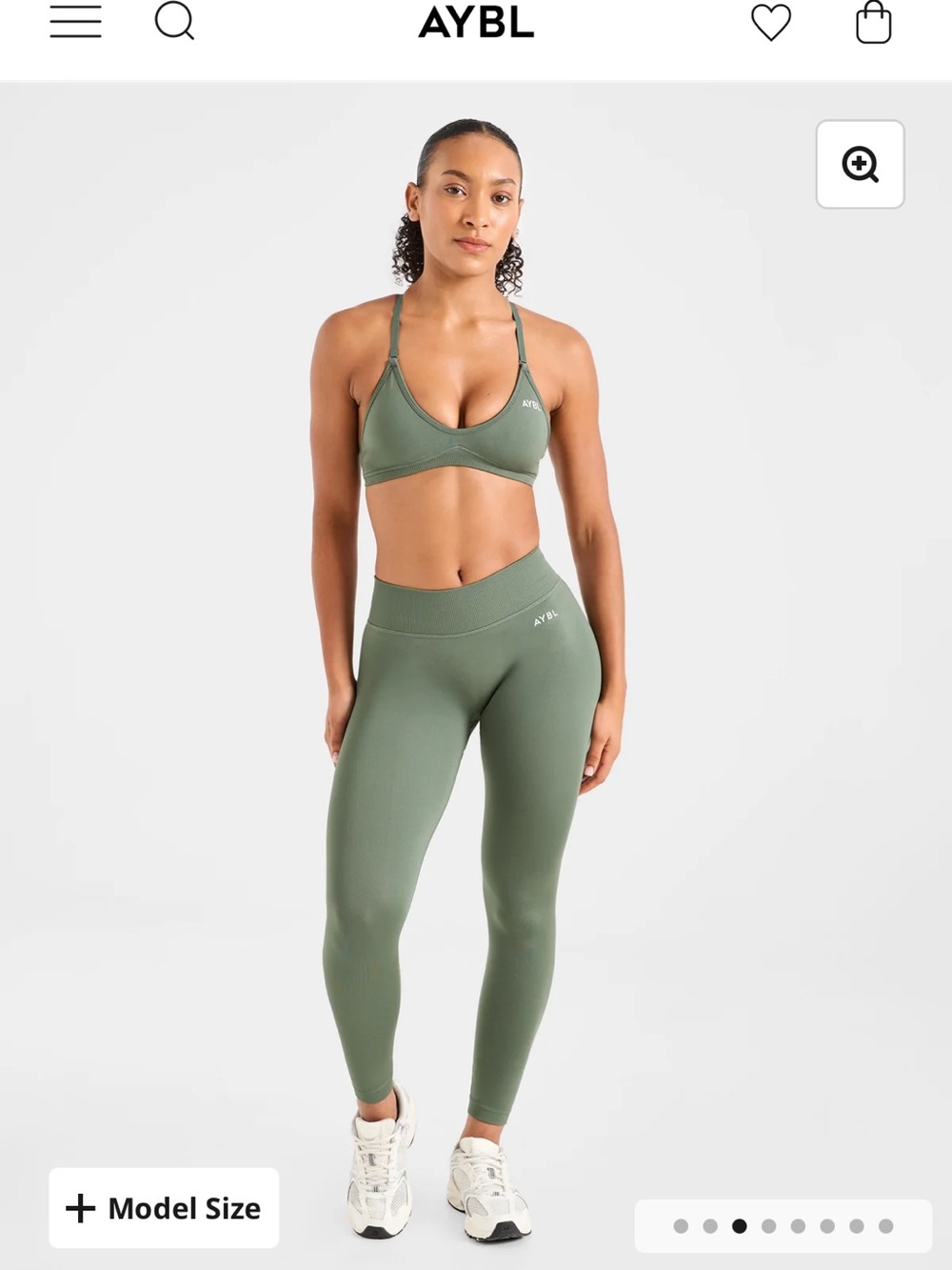 AYBL Olive Green Seamless Sports Bra & leggings